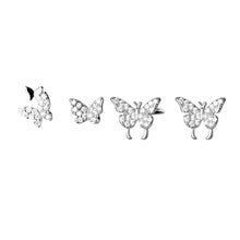 Load image into Gallery viewer, SLUYNZ 925 Sterling Silver Butterfly Earrings Cuff for Women Teen Girls Delicate Butterfly Studs Earrings Cartilage Earrings
