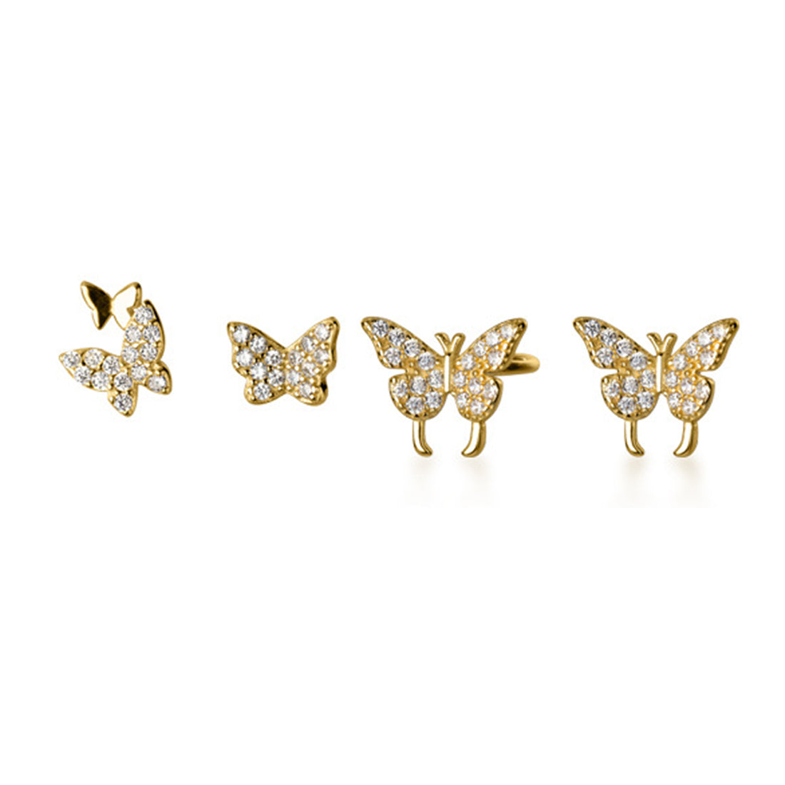 SLUYNZ 925 Sterling Silver Butterfly Earrings Cuff for Women Teen Girls Delicate Butterfly Studs Earrings Cartilage Earrings