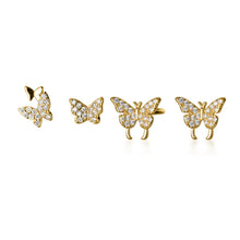 Load image into Gallery viewer, SLUYNZ 925 Sterling Silver Butterfly Earrings Cuff for Women Teen Girls Delicate Butterfly Studs Earrings Cartilage Earrings
