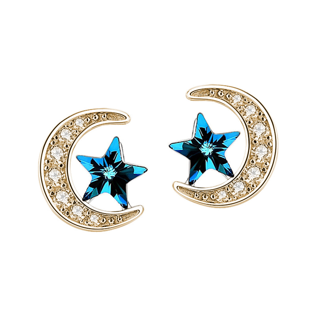 Autiga 925 Sterling Silver Star Zirconia Crystal Stud Earrings For Women – Silver, Nickel-Free