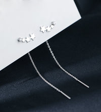 Load image into Gallery viewer, SLUYNZ 925 Sterling Silver Stars Threader Tassel Earrings for Womens Teens Threader Earrings Chain Dangle Earrings Line
