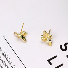 将图片加载到图库查看器，SLUYNZ 925 Sterling Silver Cute Bee Earrings Studs for Women Teen Girls Animal Studs Earrings
