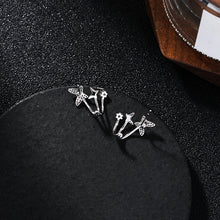 Load image into Gallery viewer, SLUYNZ 925 Sterling Silver Shiny Butterfly Cuff Earrings for Womens Teens CZ Wrap Earrings Pair Butterfly Climber Earrings Studs
