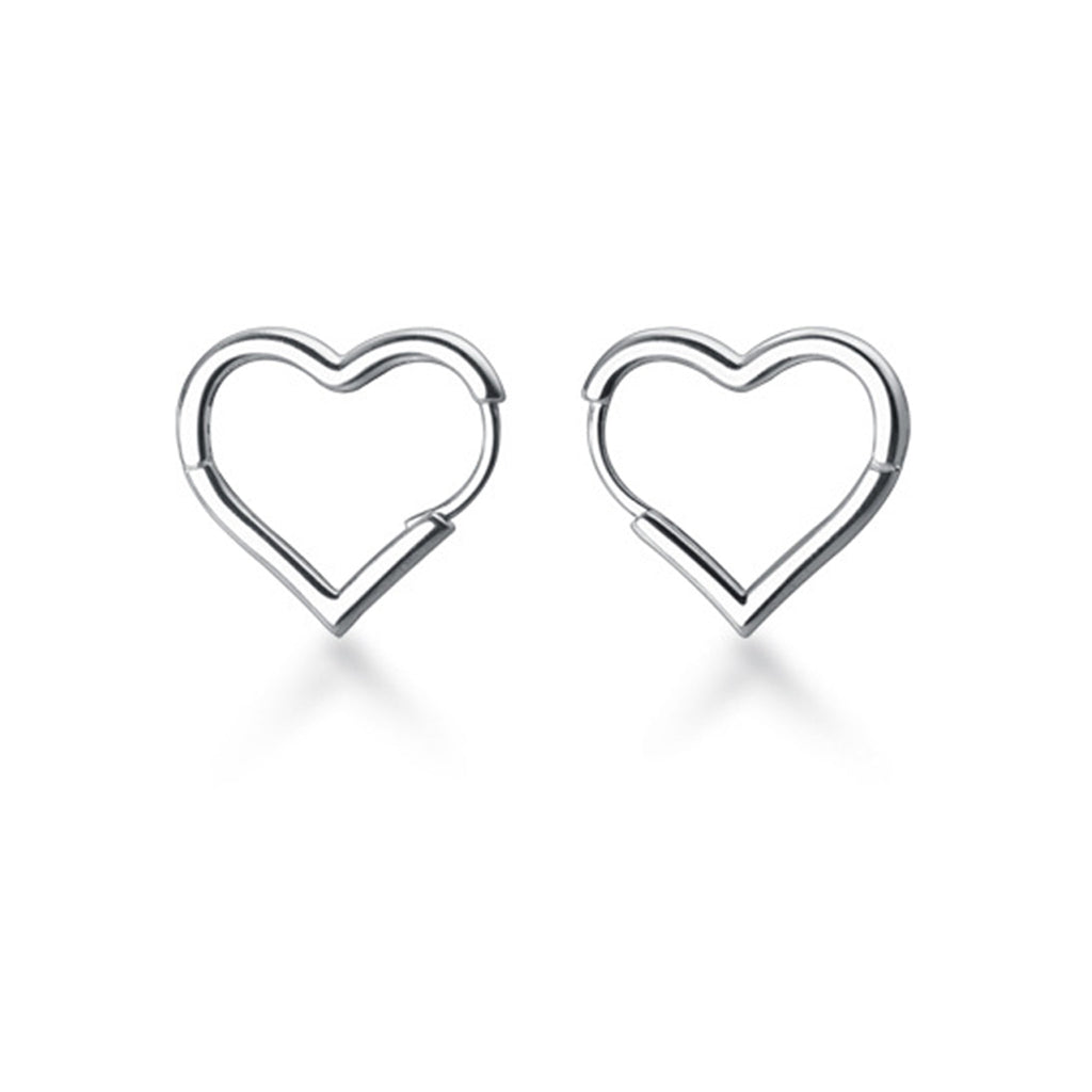 SLUYNZ 925 Sterling Silver 1.6CM Heart Hoop Earrings for Women Teen Girls Sweet Love Heart Earrings Drop