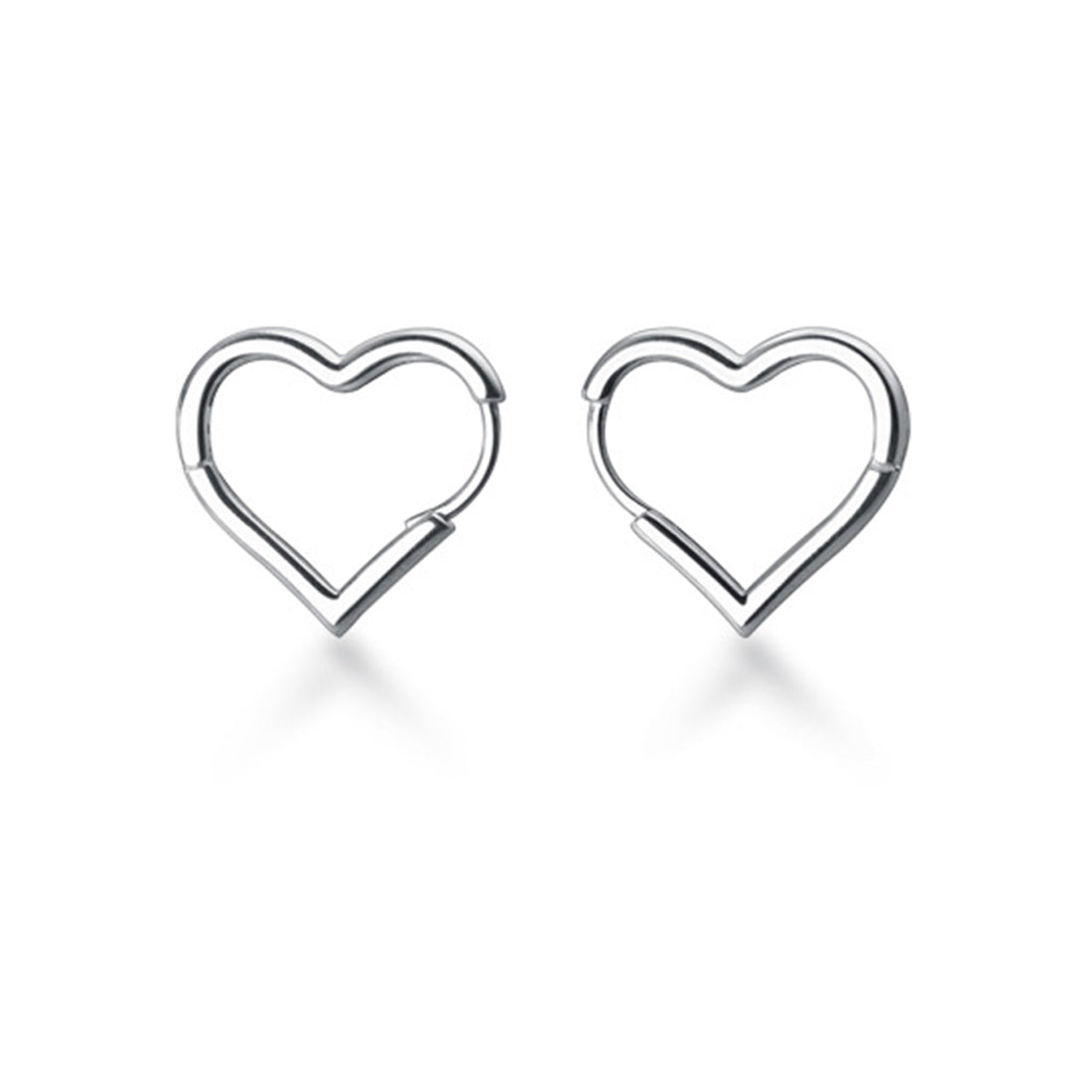 SLUYNZ 925 Sterling Silver 1.6CM Heart Hoop Earrings for Women Teen Girls Sweet Love Heart Earrings Drop