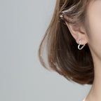 SLUYNZ 925 Sterling Silver 1.6CM Heart Hoop Earrings for Women Teen Girls Sweet Love Heart Earrings Drop