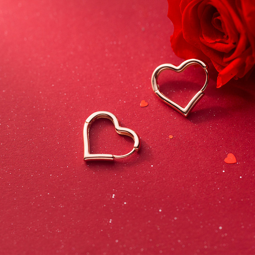 SLUYNZ 925 Sterling Silver 1.6CM Heart Hoop Earrings for Women Teen Girls Sweet Love Heart Earrings Drop