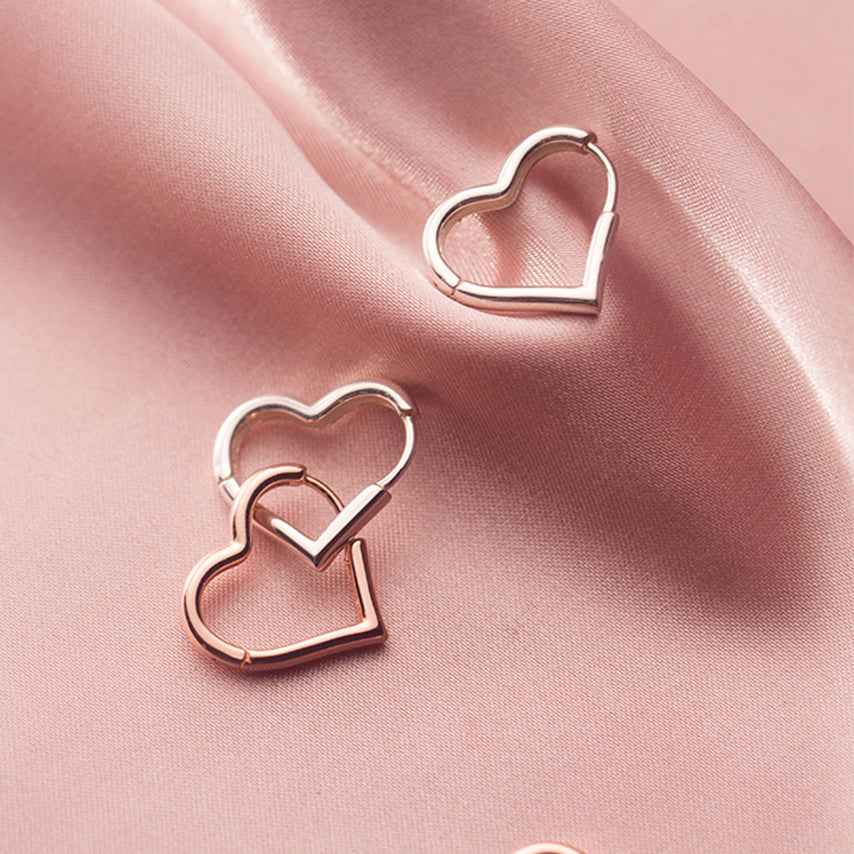 SLUYNZ 925 Sterling Silver 1.6CM Heart Hoop Earrings for Women Teen Girls Sweet Love Heart Earrings Drop