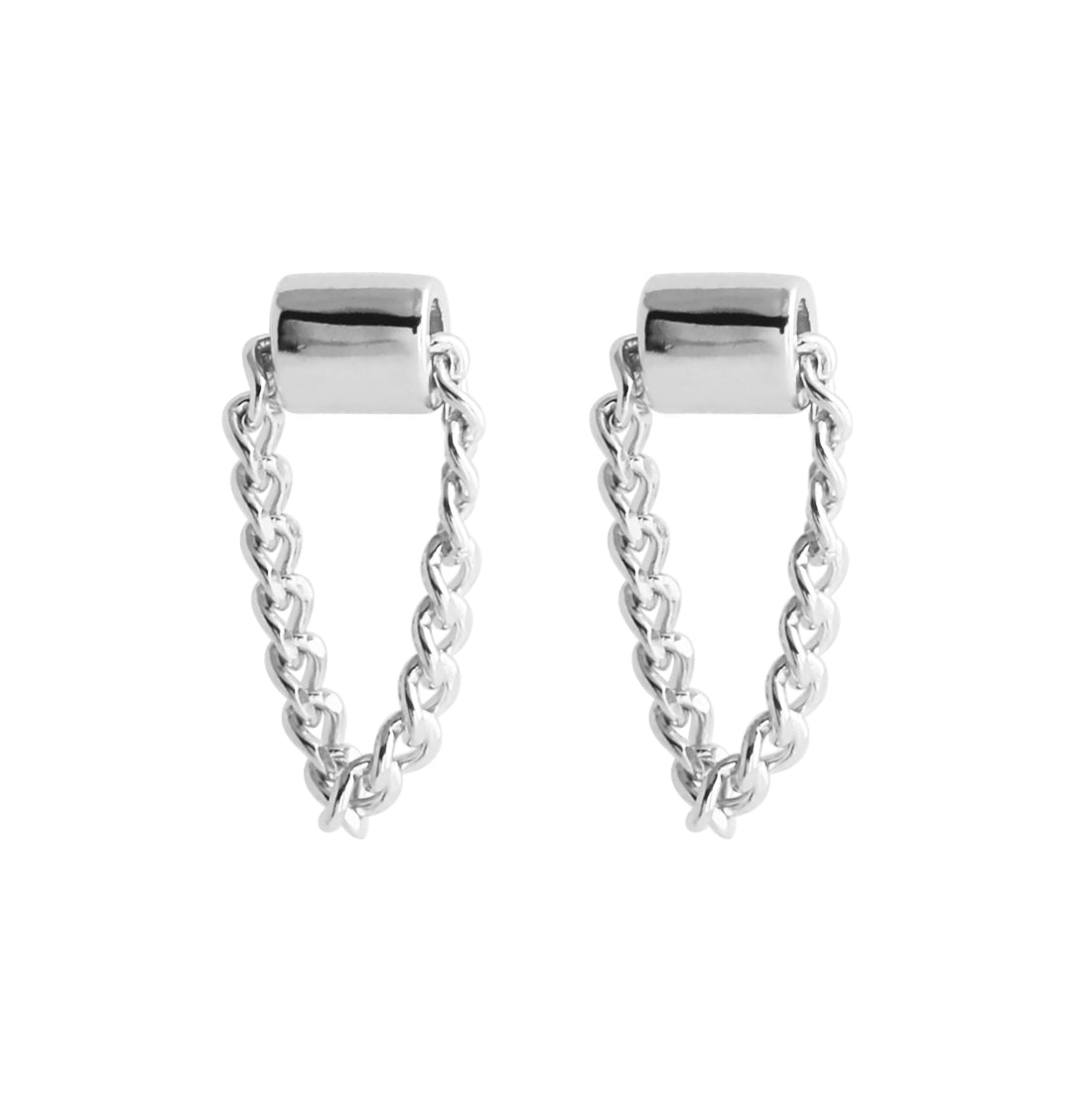 SLUYNZ 925 Sterling Silver Chain Studs Earrings for Women Teen Girls Minimalist Earrings Studs
