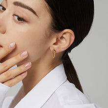 将图片加载到图库查看器，SLUYNZ 925 Sterling Silver Chain Studs Earrings for Women Teen Girls Minimalist Earrings Studs
