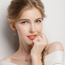 将图片加载到图库查看器，SLUYNZ 925 Sterling Silver Queen Bee Dangle Earrings for Women Teen Girls Cute Crystal Bee Earrings
