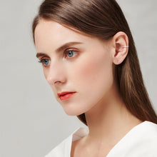 将图片加载到图库查看器，SLUYNZ Sterling Silver CZ Clip On Ears Cuff Earrings for Women No Piercing Cartilage Earrings
