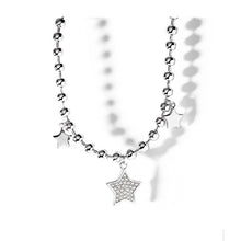 将图片加载到图库查看器，SLUYNZ Star Bracelet for Women Teen Girls Sterling Silver Adjustable CZ Star Link Bracelet
