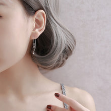将图片加载到图库查看器，SLUYNZ 925 Sterling Silver Star Earrings Dangle Chain for Women Teen Girls Threader Tassel Earrings Stars Lie Earring Ball Earrings Wave
