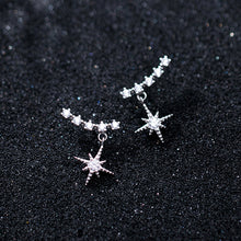 将图片加载到图库查看器，SLUYNZ Sparkling Star Drop Earrings for Women Teen Girls Sterling Silver Star Wrap Earrings Studs
