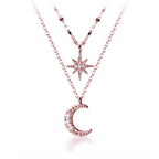 SLUYNZ 925 Sterling Silver Layered Necklace Chain Star Moon Choker Necklace for Women Teen Girls Layering Chain Choker