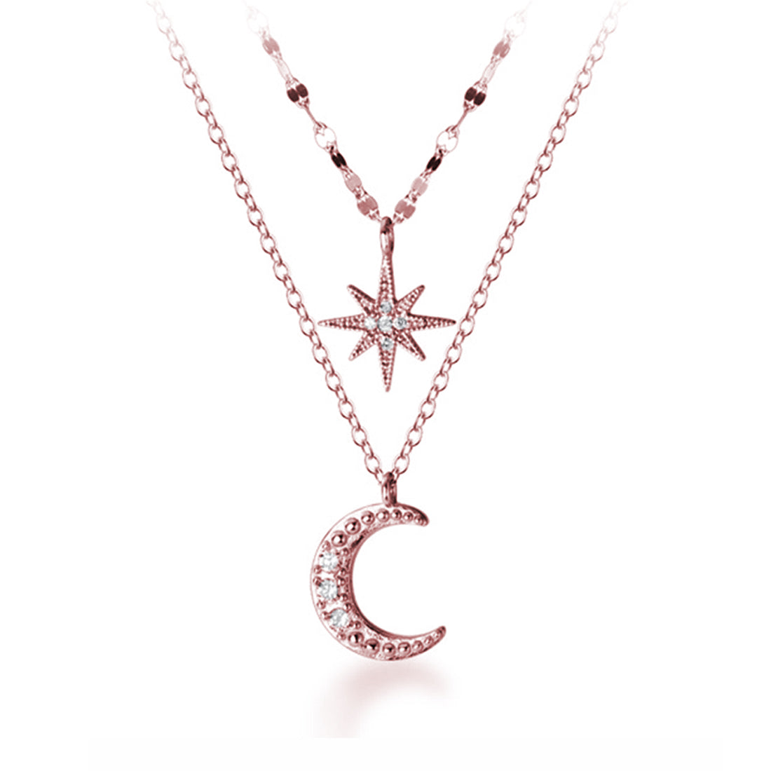 SLUYNZ 925 Sterling Silver Layered Necklace Chain Star Moon Choker Necklace for Women Teen Girls Layering Chain Choker