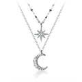 SLUYNZ 925 Sterling Silver Layered Necklace Chain Star Moon Choker Necklace for Women Teen Girls Layering Chain Choker