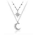 SLUYNZ 925 Sterling Silver Layered Necklace Chain Star Moon Choker Necklace for Women Teen Girls Layering Chain Choker