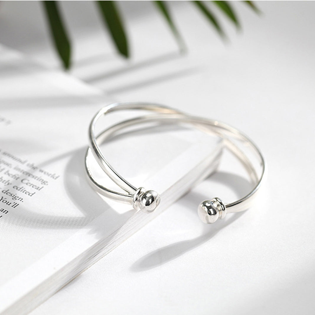 925 Sterling Silver Bamboo Joint Opening Cuff Bracelet Jewelry 925 Sterling Silver Bamboo Joint Opening Cuff Bracelet Jewelry