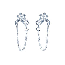 Load image into Gallery viewer, SLUYNZ 925 Sterling Silver Sparkling CZ Snowflake Dangle Earrings for Women Teen Girls Snowflake Earrings Tassel

