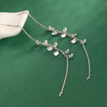 Load image into Gallery viewer, SLUYNZ 925 Sterling Silver Sparkling CZ Droplet Dangle Earrings for Women Teen Girls Elegant Long Threader Earrings
