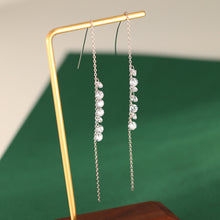 Load image into Gallery viewer, SLUYNZ 925 Sterling Silver Sparkling CZ Droplet Dangle Earrings for Women Teen Girls Elegant Long Threader Earrings
