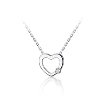 Load image into Gallery viewer, SLUYNZ 925 Sterling Silver Tiny Love Heart Pendant Necklace for Women Teen Girls Slender Heart Necklace Inlaid with CZ Stone
